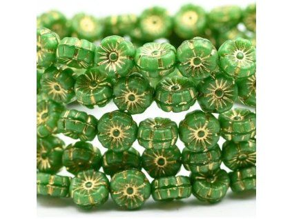 sklenene koralky havajske kyticky zelene 8mm